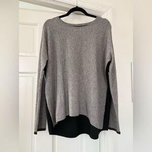 Vince 100% cashmere color block gray and black sweater